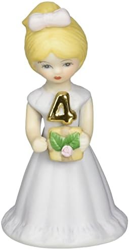 Enesco Growing Up Girls „Blond Age 4” Figurină din porțelan, 3,5 ”