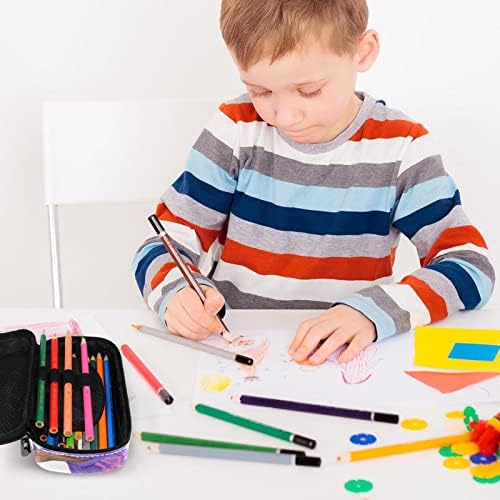 Carcasă de creion Guerotkr, pungă de creion, carcasă pentru stilou, pungă de stilou, pungă de creion mic, model de flori colorate