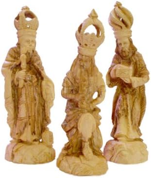 Setul de naștere mare este completat manual sculptat din lemn de măsline din Țara Sfântă