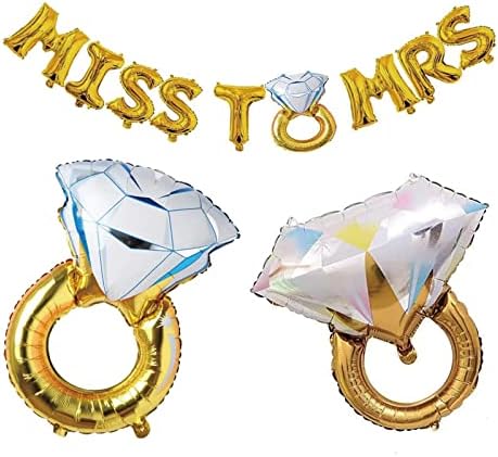Shuntai inel cu diamant balon aur 16 inch Miss to Mrs Letter balon Banner logodna baloane din aluminiu pentru nunta Valentine