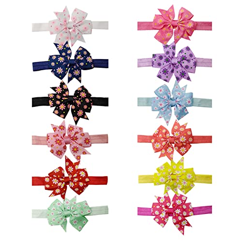 Toddler Baby Girls floare bandă de susținere printuri florale Bowknot banda elastica de par pentru sugari Tiara bandă de susținere