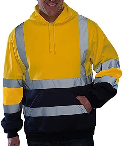 Hlugi de lucru rutiere XXBR pentru bărbați, îmbrăcăminte de lucru cu glugă de tracțiune cu glugă în aer liber reflectoare cu