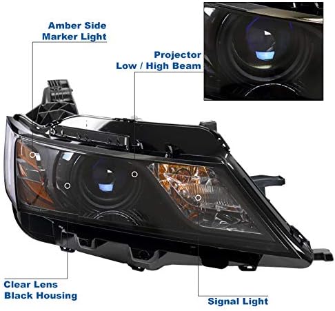 ZMAUTOPARTS halogen proiector faruri negru w / 6 albastru LED DRL lumini compatibil cu 2015-2019 Chevy Impala