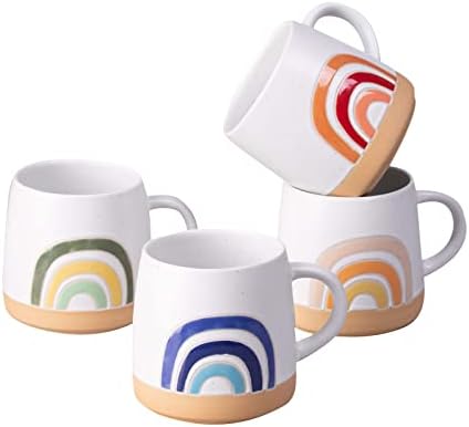 Cutiset 13 uncie Rainbow ceramice cafea cani, unic glazurate cuptor cu microunde în condiții de siguranță și cuptor cafea cana,