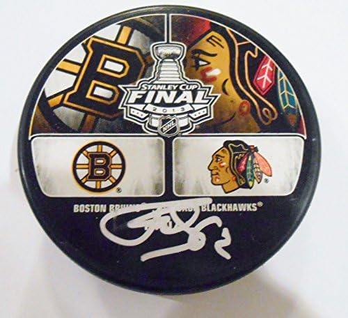 Michael Frolik a semnat pucul cu Logo-ul Cupei Stanley 2013 cu COA Bruins Blackhawks - pucuri NHL autografate