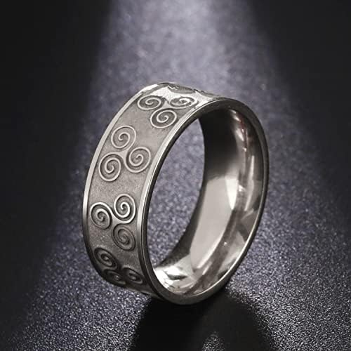 Vintage Viking Celtic Triskele inel din oțel inoxidabil triplu spirală irlandez Trinity Knot bijuterii pentru bărbați Femei