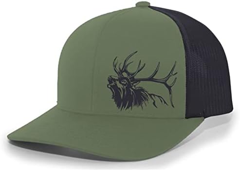 Patrimoniu Pride Elk Antlers Mens Mesh Back Back Trucker Hat Baseball Cap