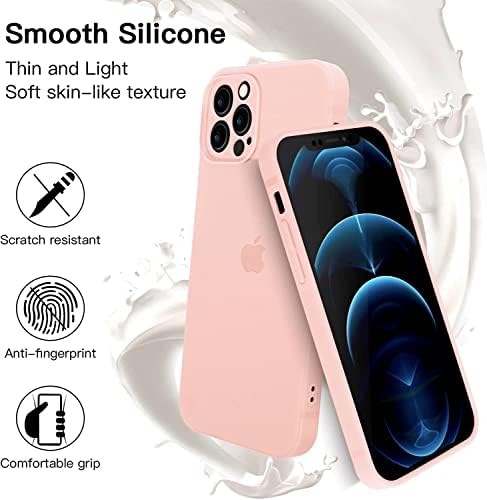 Carcasă de silicon Chichi pentru iPhone 13 Pro cu logo carcasă de telefon din silicon lichid de 6,1 inci. Nisip roz