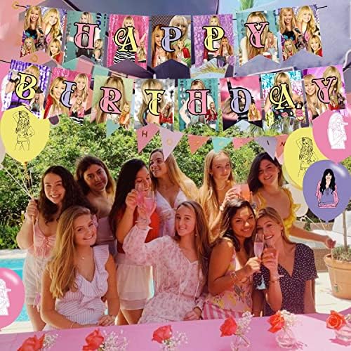 Hannah Singer Montana Party Decorations, Music Theme Teme Birthday Party Supporturi includ banner de naștere, toppers cupcake,