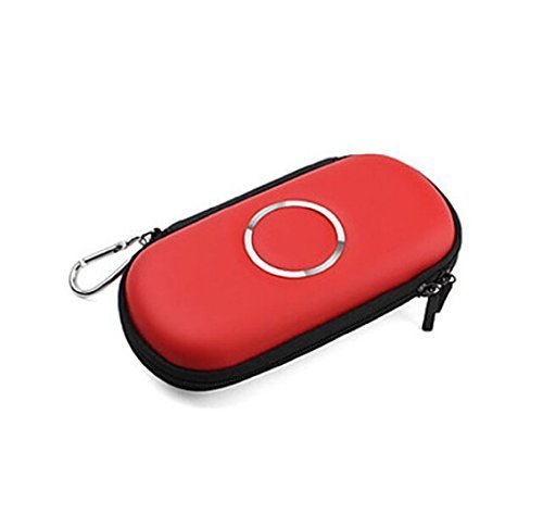 Allbest-G.T. Hard Carry Case Game Holder Holder Cover Double Zipper Protector Bag pentru PSP 1000 2000 3000 - Roșu de Generic