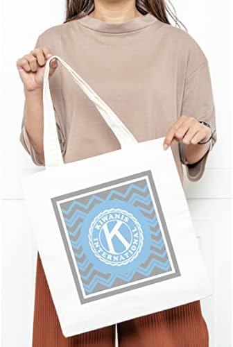 GreekLife.store Kiwanis International Canvas Bag, geantă de piață reutilizabilă