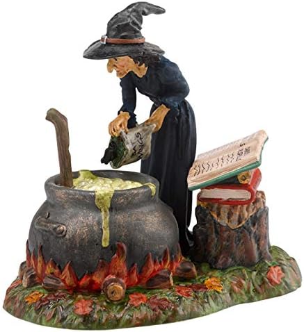 Departamentul 56 Village de zăpadă Accesorii Halloween Vrăjitoare Burba Focului Hollow And Cauldron Bubble Figurină, 3,43 inch,