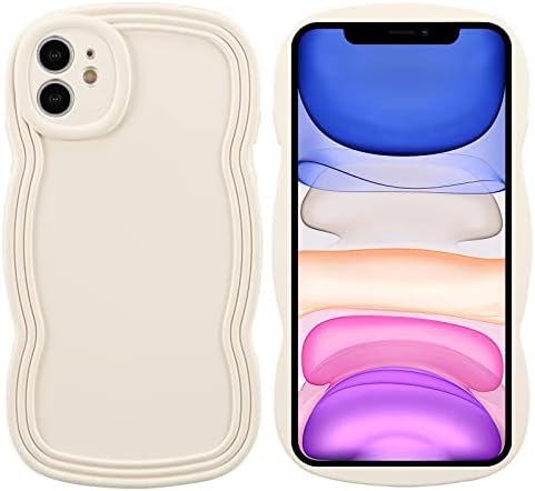 XIZYO pentru iPhone 11 caz 6.1 Inch Curly Wave Cadru telefon caz drăguț Design culoare estetic telefon caz Moale TPU rezistent