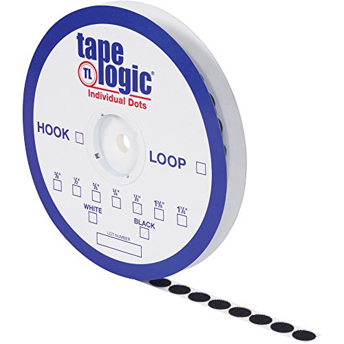 Tape Logic® Dots individuale, cârlig, 3/4 , negru, 1028/carcasă
