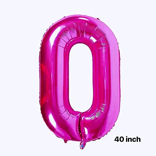 40 inci purpuriu-roz numărul 6 baloane cu coroană pentru decorațiuni de 6 ani de naștere.