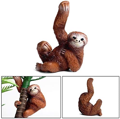 Boxer boxer realist figurină sloth din plastic figurină de animale sălbatice pentru colectare decorare desktop, pachet de 2