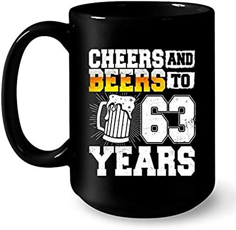 Urale și beri la 63 de ani 63 de naștere cană cafea bărbați bărbați femei amuzante ceai amuzant negru 15 oz. 396b7f