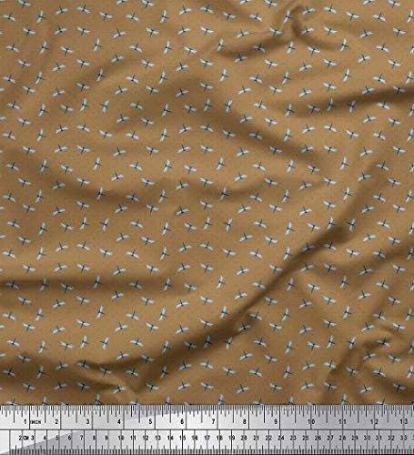 Soimoi bumbac Jersey Fabric Dot & amp; Dragonfly Shirting tesatura de imprimare de curte 58 Inch Wide