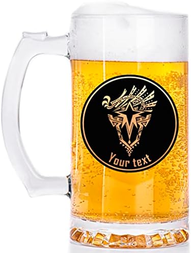 MHW Cană de bere din sticlă cu gheață. Cană personalizată de bere MHW. Gamer Mug. Tankard. Cadou pentru el. Beer Stein Glass