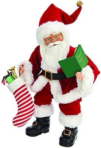 Kurt S. Adler Kurt Adler 16-inch Kringle Klaus Book and Stocking Santa, multi