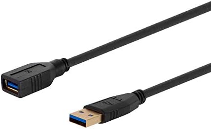 MonOPRICE USB 3.0 Tip -A la Tip A Cablu de extensie feminin - 6 picioare - negru, 32AWG, sacou TPE, compatibil cu mouse, imprimantă,