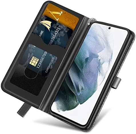 Varohix Samsung Galaxy S23 Ultra portofel caz cu card titularul / Slot, Ultra Slim Flip Folio PU piele Stand Shell cu magnetice Kickstand telefon acoperi pentru Galaxy S23 Ultra 6.8 inch, negru