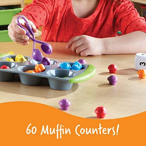 Resurse de învățare Mini Muffin Match Set de activități de matematică - 76 de piese, vârste 3+ jocuri de numărare pentru copii,