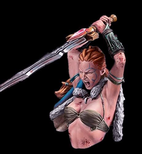 Goodmoel 1/12 Fantasy Fantasy Tribal Femeie Războinică Război Figura Bust Model / Soldat neasamblat și Neapatat Die Kit Cast
