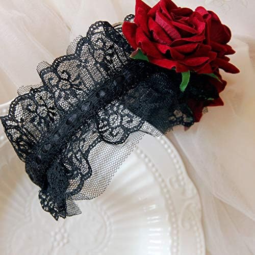 Bandă de păr gotică Lolita din dantelă neagră pentru femei Fete, Halloween Crăciun cu bandă pentru cap pentru Rechizite de