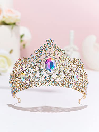 Sweetv diademe și coroane pentru femei, Cristal irizat regina coroana, Aliza Quinceanera coroana nunta Tiara pentru mireasa,