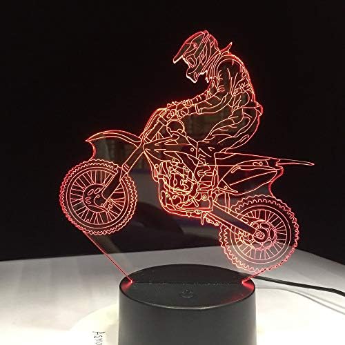 LLWWRR1 Motorcross biciclete lumini de noapte LED USB 7 culori Touch senzor lampă de birou ca cadouri de vacanță Home Decor