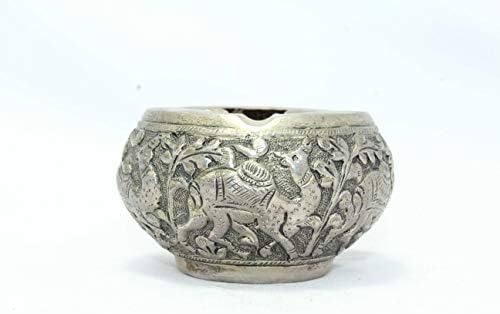 Rajasthan GEMS realizat manual de scrumietă mică, Stand Sold Silver Silver Hand Animal Gravat Animal