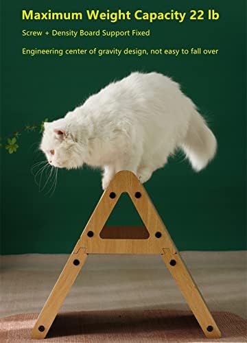 Xshnuo Cat Scratcher Pad, lemn cat Scratcher Pad cu carton Pad, triunghi Cat Scratcher Lounge pentru multi pisici familie ca