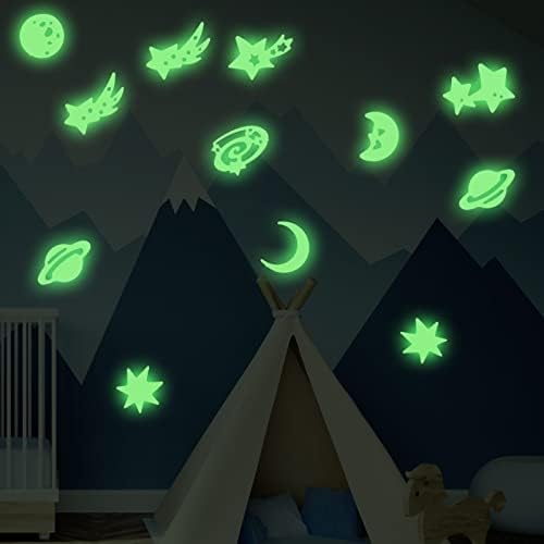 Night Glow Full House Night Light Light Stickers Star Moon Camera Decorare Autocolace