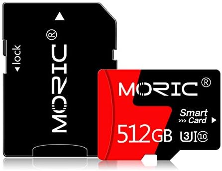 Card de memorie de mare viteză Micro SD de 512 GB clasa 10 cu adaptor pentru cameră de acțiune, cameră de bord, supraveghere,dronă,