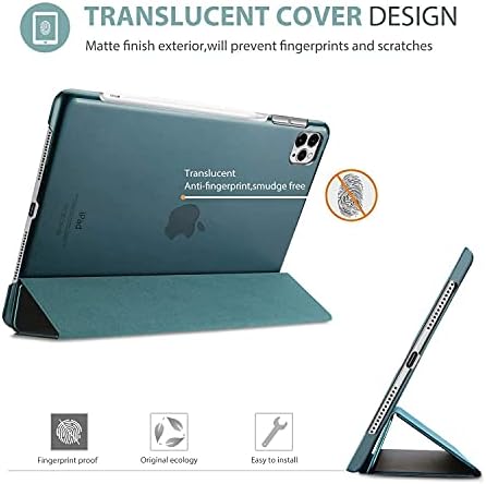 ProCase teal iPad Pro 11 Slim Hard Shell Case 2020 & amp; 2018 pachet cu [6 pachet] negru Ultra subțire Webcam Cover Slide