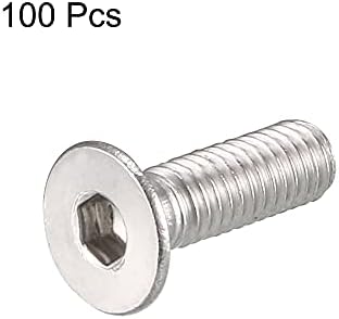 UXCELL M3 X 10mm Metric Hex Socket Counterkk șuruburi cu șuruburi cu cap plat 100 pcs