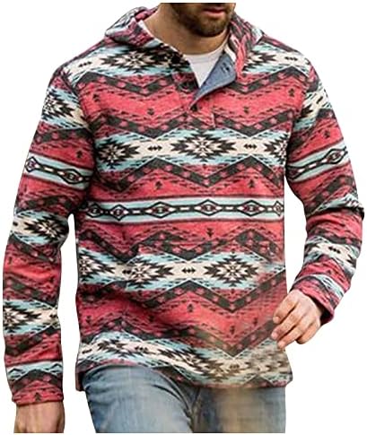 Xiaxogool Mens Vest Aztec sudoare tricou Tribal Aztec imprimare 1/4 Zip Hoodies Pulover etnice Grafic Zip up Hoodie tricou