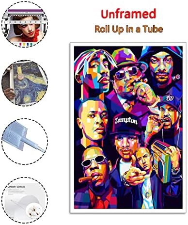 Rapper hip hop muzică legendă poster pictură decorativă pânză de artă arta de zi afișatoare dormitor pictură 16x24inch