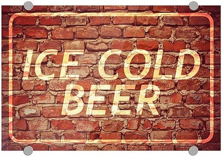 Cgsignlab | „BEER CROC -ICE -Brick Aged Brick” Semn acrilic premium | 18 x12