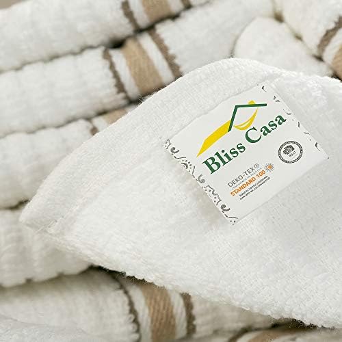 Set de spălături albe Bliss Casa CASA - Cloci de bumbac pentru față, prosoape de față moale foarte absorbante și prosoape