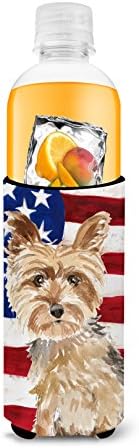 Caroline's Treasures CK1706MUK Patriotic SUA Fox Terrier Ultra Hugger pentru conserve subțiri, poate răcire cu mânecă Hugger