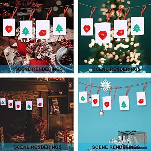 UPKOCH 24pcs Crăciun bomboane sac cordon pungi Genti cadou 24 Digital agățat pungi de ambalare stocare Snacks-uri pungi pentru copii