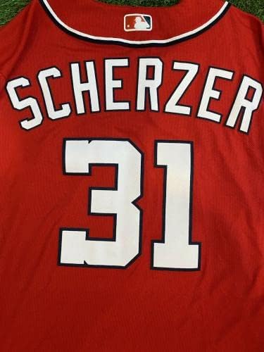 Jucătorul Max Scherzer Washington Nationals a emis Jersey 2020 MLB Auth - Joc MLB a folosit tricouri