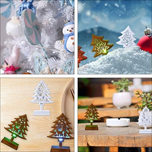 Toyandona 3pcs Tabletop Mini Metal Metal Tree de Crăciun cu arbore de stele Topper Bell Ornamente Decorare pentru petreceri