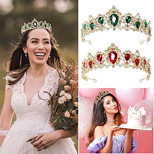 Coroane KTYOEY pentru femei, Baroque Queen Crown Bridal Tiara Stras Bijuterii Pentru Păr & nbsp; pentru ziua de naștere a nunții