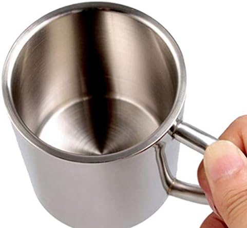 Krueis 400ml Cupa din oțel inoxidabil cu dublu strat anti-scalding cana de cafea cana de cafea