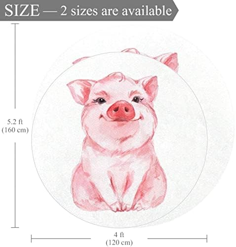 Llnsupply dimensiuni mari de 5 ft rotunde copii joacă zona covor drăguță porc pepinieră covor non slip pentru copii covor playmat