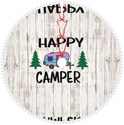 Happy Camper Pompom Christmas Fuste Fuste Decorați Fusta de Decorare. Diametru 30/36/48 inci