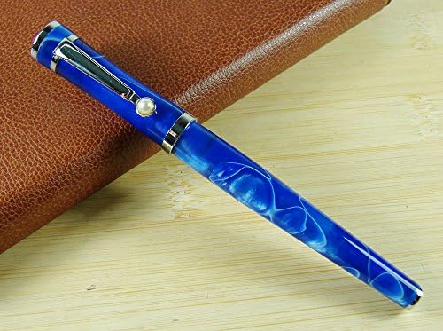 Lanxivi Fuliwen Blue Celluloid Fountain Pen Rollerball Pen Cafet